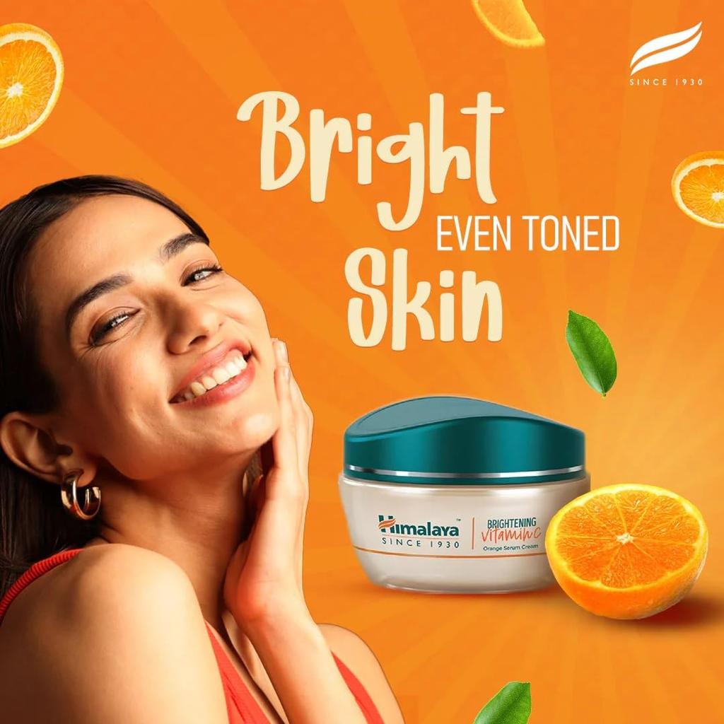 Himalaya Rozjasňujúci vitamín C pomarančový krémové sérum 50g Pre žiarivý rovnomerný tón pleti a hĺbkovú hydratáciu Pleťový hydratačný krém