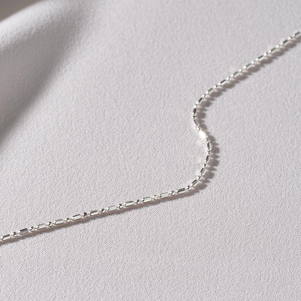 Mimi.J Jewelry 925 Silver Cut Sausage Chain Anklet