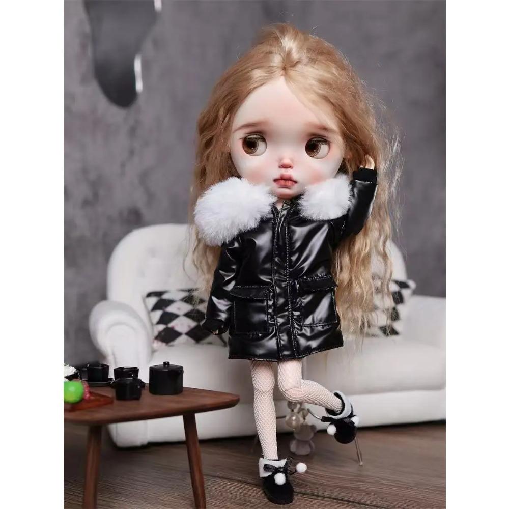 1/6 Blythe Doll Clothes Outfit Warm Cotton Coat Suit Winter Coat Down Jackets Doll Clothing Accessories