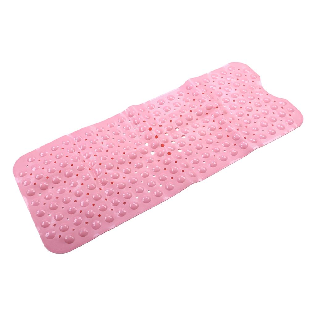 Slip Proof Shower Mat Odourless PVC Flexible Elastic Bathtub Liner Mat with Suction Cup Pink