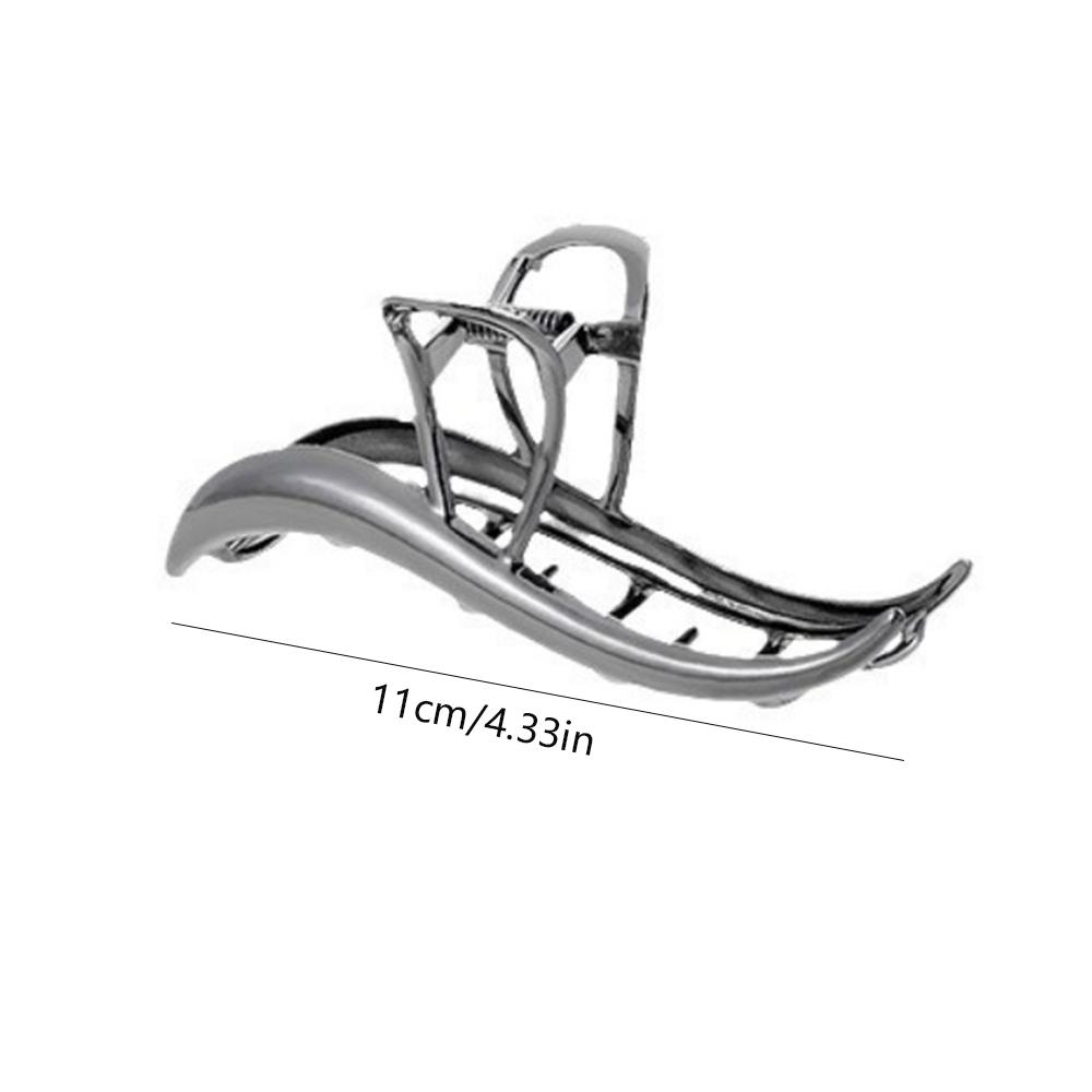 1pc Minimalist Metallic Wave Hair Claw Clips Tones Sleek Curved Design Perfect Effortless Updos Daily Looks Hair Accessories