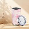 Car Tumbler 591ml Flower Heart Element Straw Cup Tumbler With Lid Portable Tumbler Stainless Steel Tumbler Leakproof Tumbler