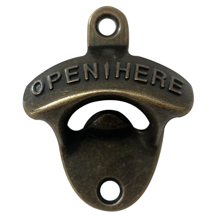 Rustic-Style Wall-Mounted Alloy Beer Bottle Opener for Home Gatherings бронзовый
