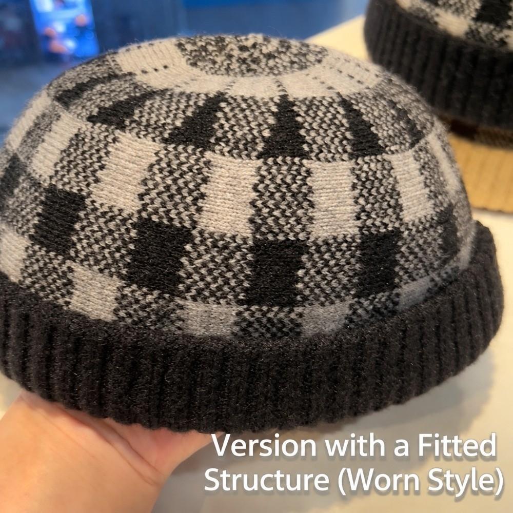 Gestreiftes Streetwear Docker-Hut Warmer Vermieter-Hut Retro Gestrickte Beanie-Mütze Unisex