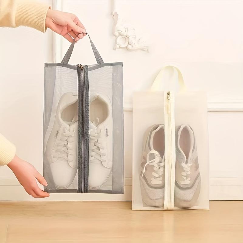 1pc Foldable Breathable Mesh Shoe Bags -Large Capacity Shoe Organizer for Gym, Travel, Beach, Makeup & Toiletries Storage