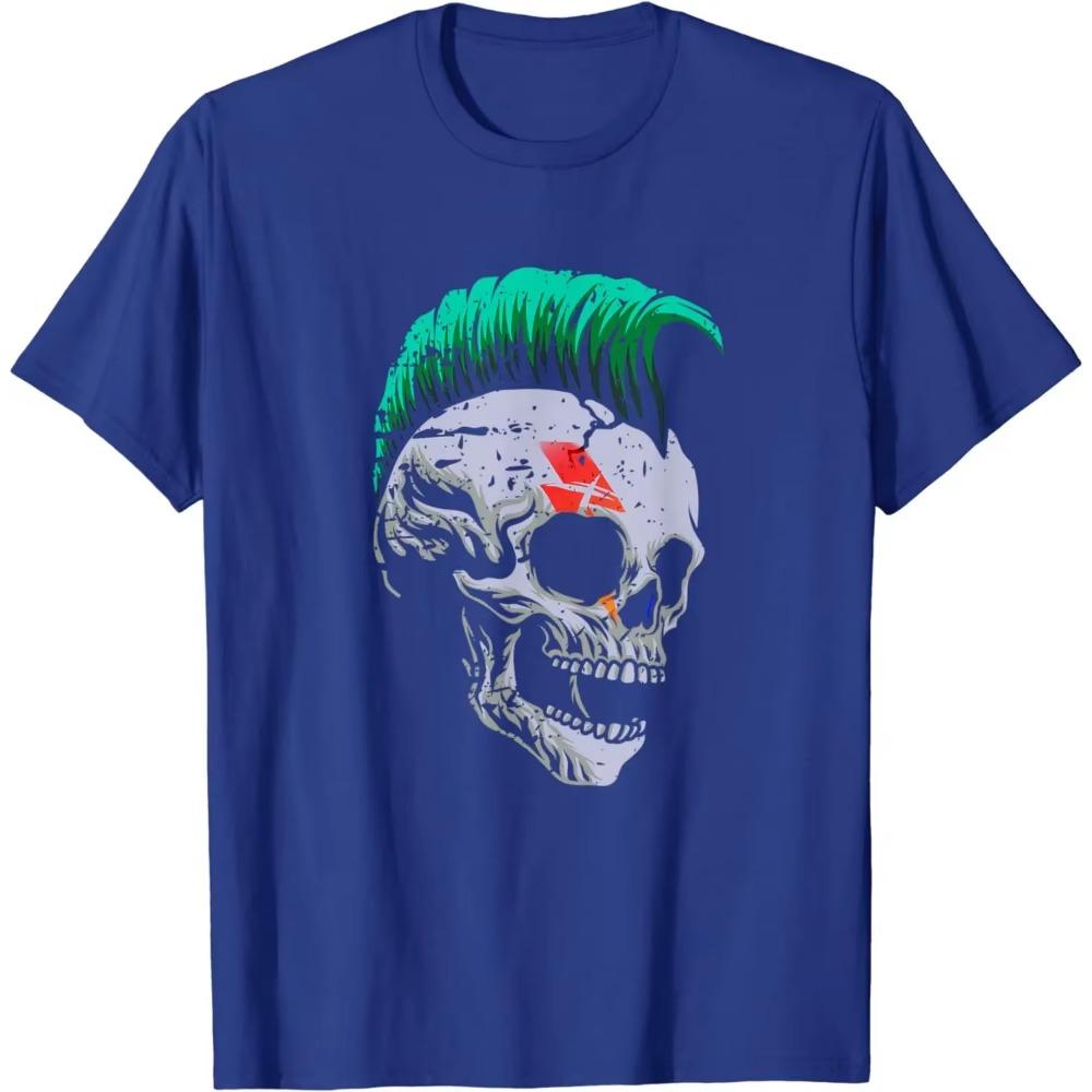 Hardcore Punk Rock Skull Mohawk Heavy Metal Acid Rock T-Shirt