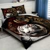 Black white tigers Pattern 3D Printed Duvet Cover Soft Comfortable Art Style Bedding Set Wildlife Style Quilt Cover Pillowcase