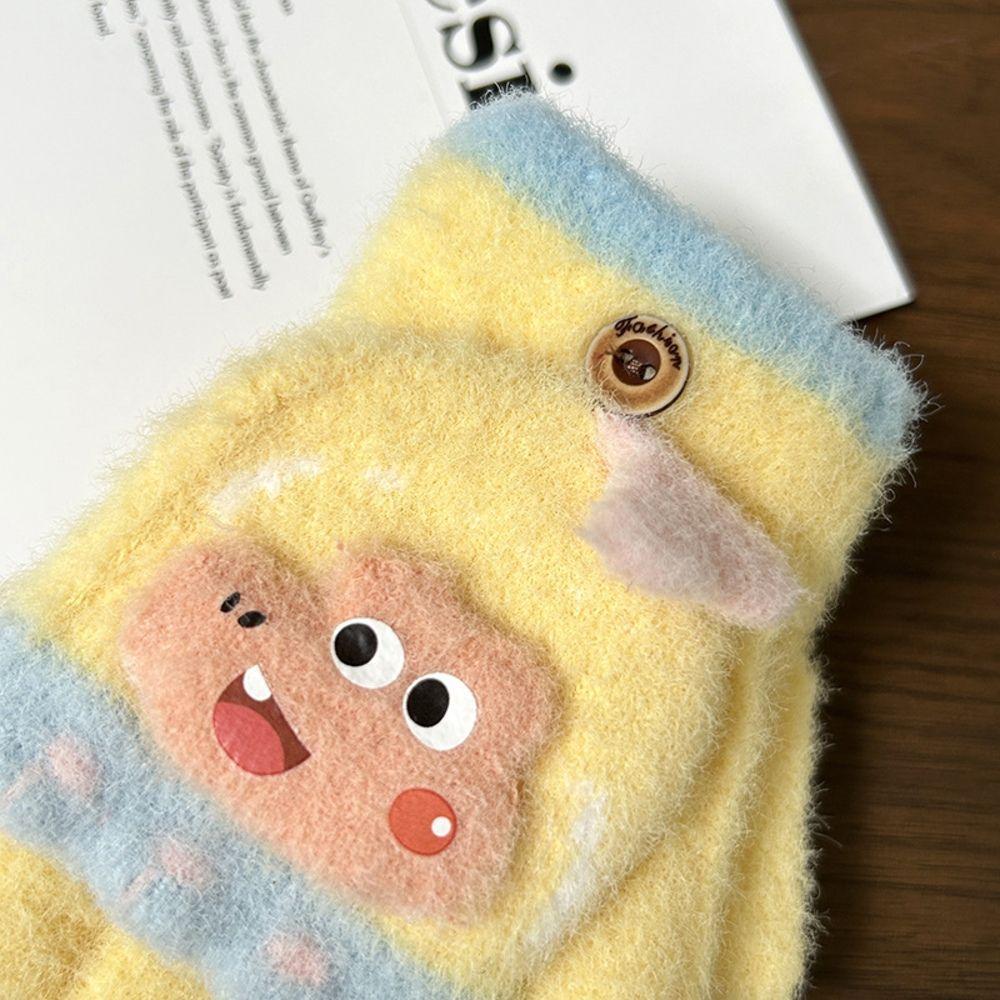 Cold Proof Little Kids Flip Top Gloves Convertible Cartoon Children Gloves For 4 To 8 Years