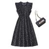 Summer 2023 Women's Polka Dot Chiffon Dress - Loose, Versatile, European and American Style, Mid-Length.