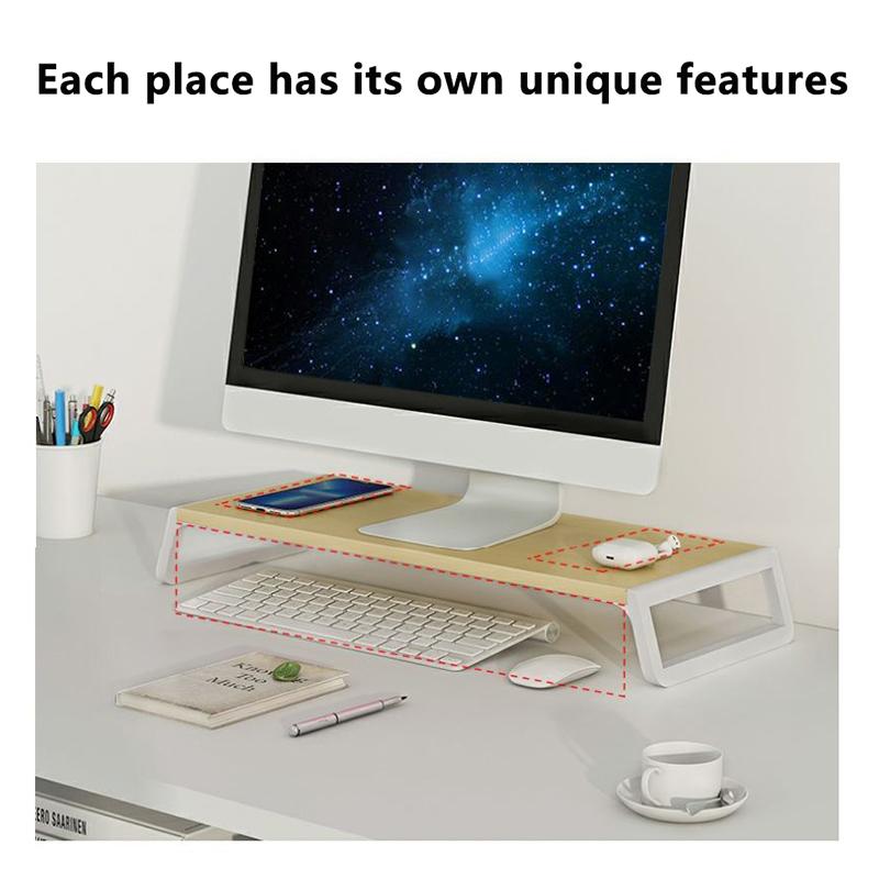 Computer Monitor Rising Holder With Usb Hub Pc Screen Stand Bracket With Phone Holder Desktop Keyboard Mouse Storage Organizers