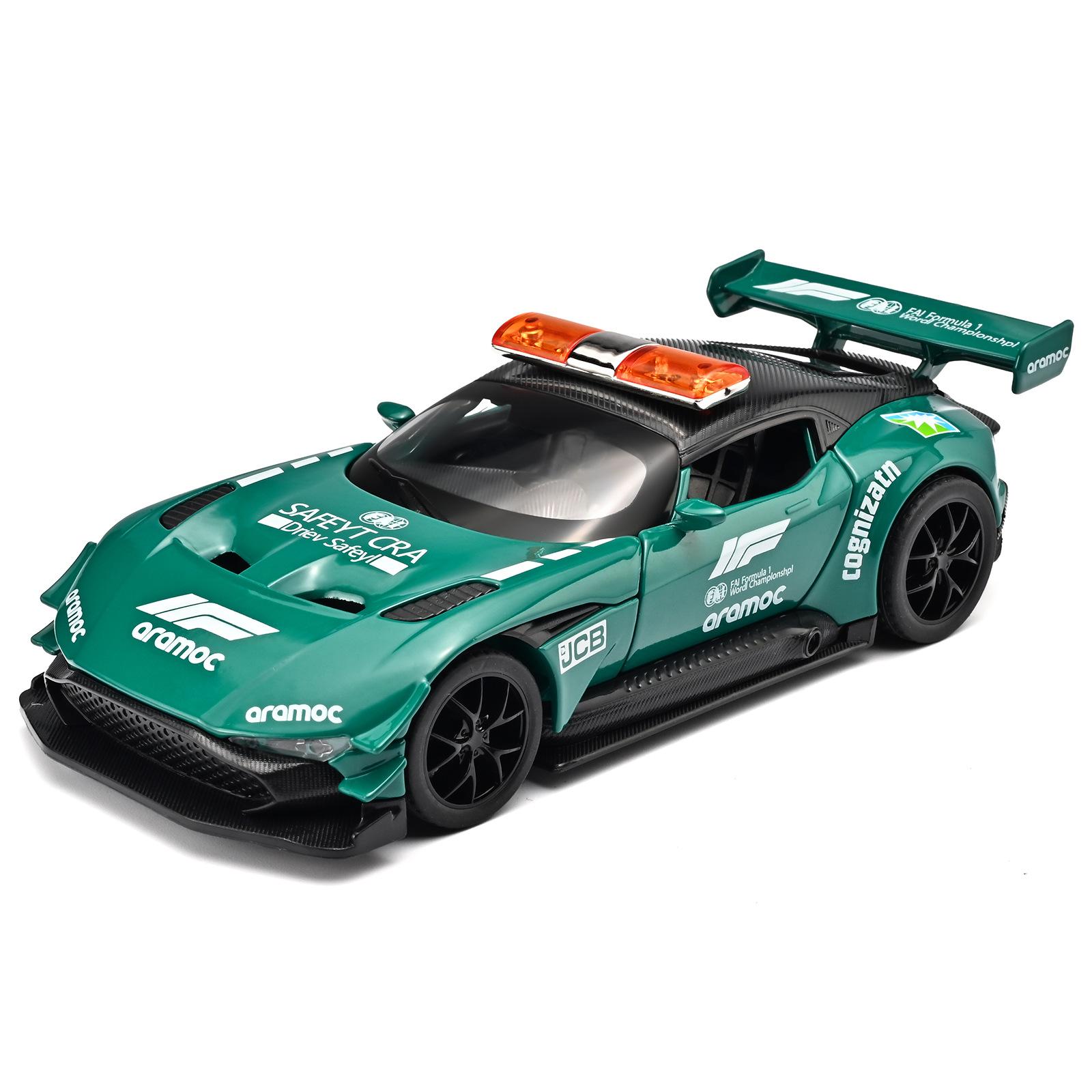 

1/32 Aston Martin Vulcan Машина безопасности Сплав Металл Литой Модель Машины Подарок на день рождения для мальчика Украшение для коллекции для настольной витрины зелёный