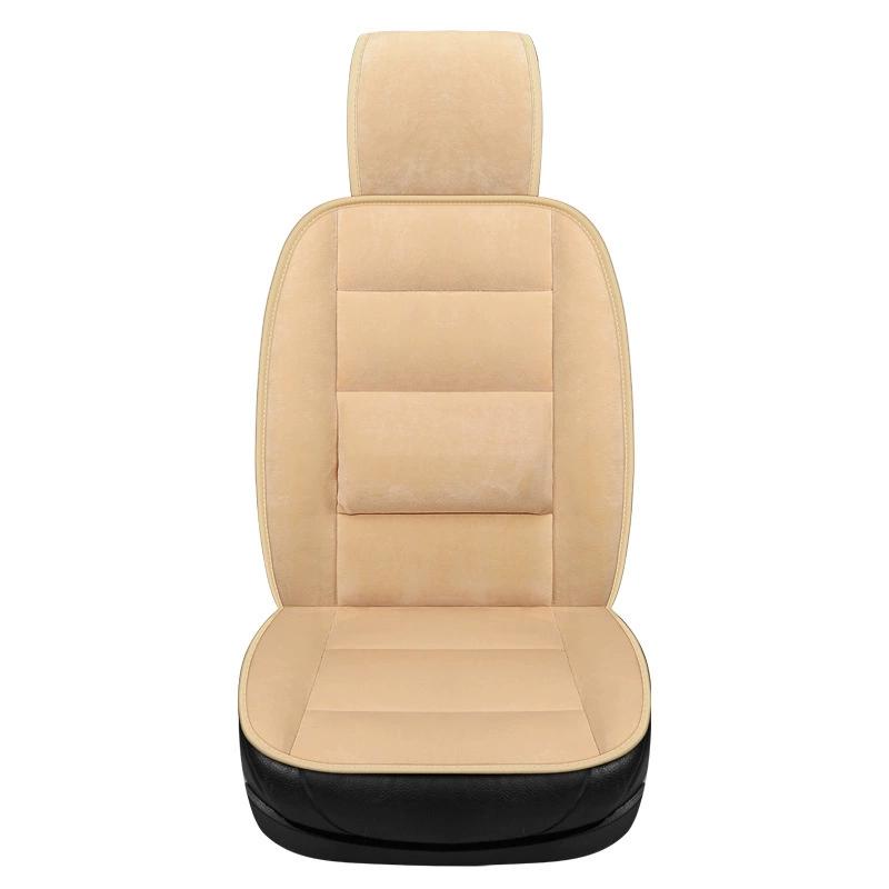 Universal Car Seat Cover Short Pile with Lumbar Support Four Season Car Seat Protector Pad & Cushion