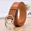 Round Belt Woman Gold Buckle Black Leather Belts for Women Jeans Fashion Ladies Waist Ceinture Femme Waistband