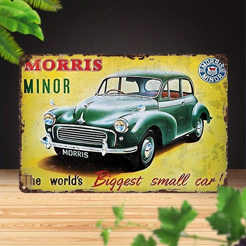 Vintage Metal Tin Sign Morris Mini Retro Car Wall Art Garage Bar Decor Rustic Man Cave Home