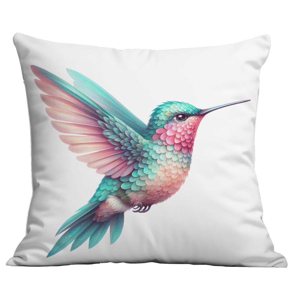 New Vintage Gold-plated Flower Hummingbird Print Pillowcase Home Sofa Cushion Pillowcase