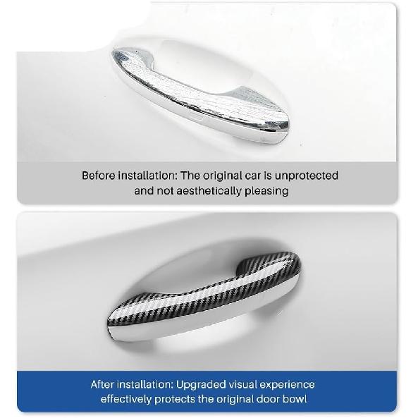 Ochraniacz klamki drzwi samochodu ABS Włókno węglowe Nakładka ozdobna klamki drzwi /Pasuje do Mercedes Benz GLC X254 Klasa C W206 S206 2022 2023 2024 Zewnętrzna część samochodu