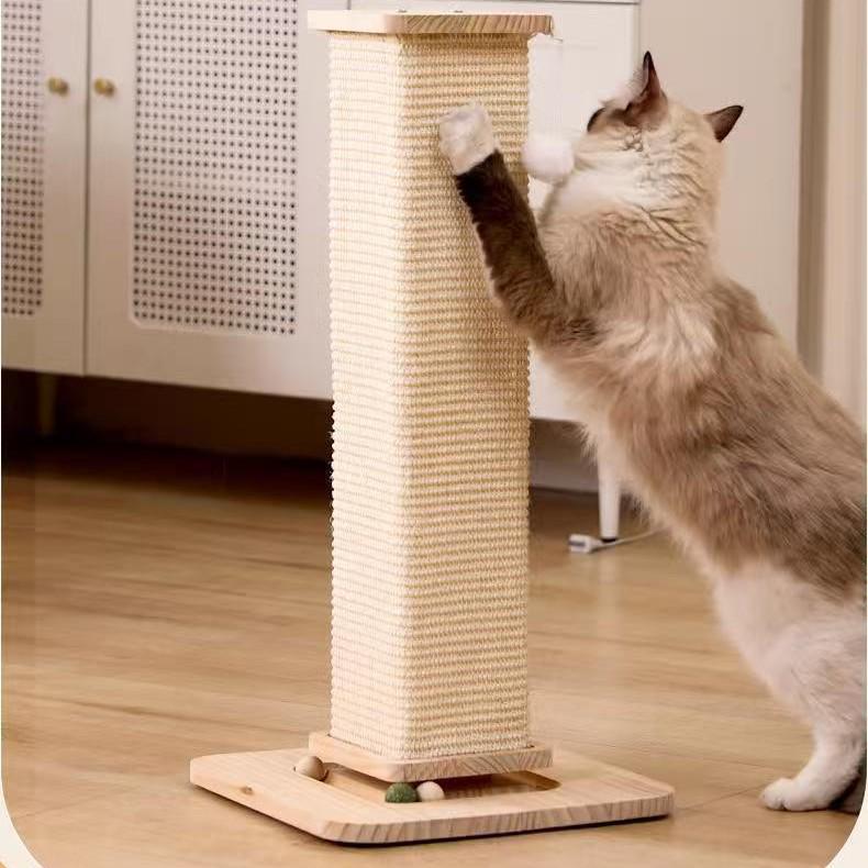 Large Vertical Cat Tree with Integrated Shelf, Sisal Scratching Post, and Bed - Universal for All Seasons