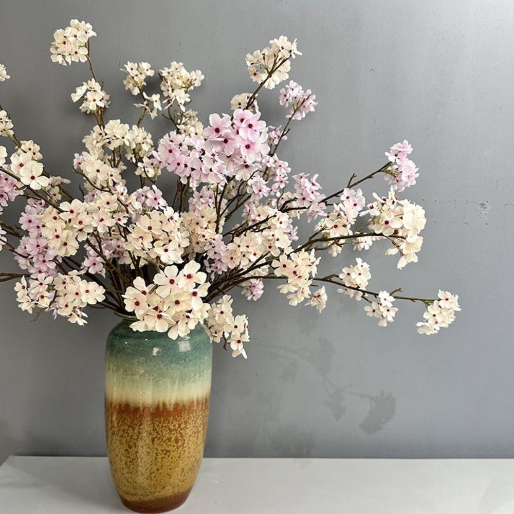 Flexible Silk Pear Blossom 100cm Fake Plants Artificial Pear Blossom Branches Outdoor Decor