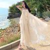 Spice girl purple tube top dress skirt women's summer lotus leaf edge chiffon beach seaside vacation mesh suspender skirt
