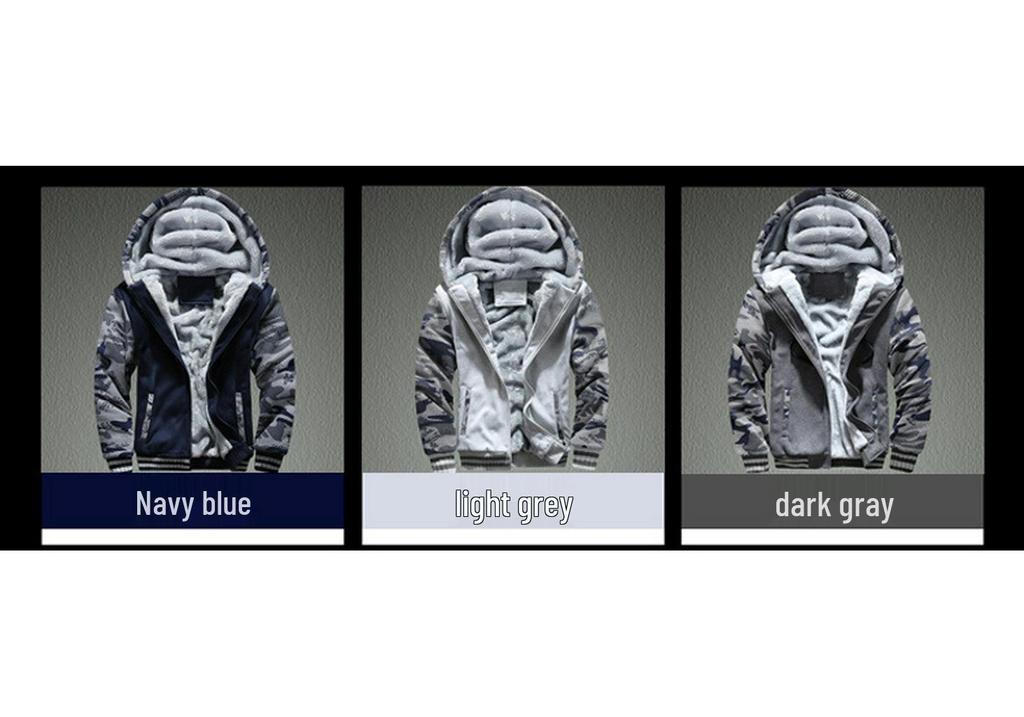 Men's Camouflage Plush Hooded Sweatshirt - Autumn/Winter Korean Style, Plus Size Casual Jacket