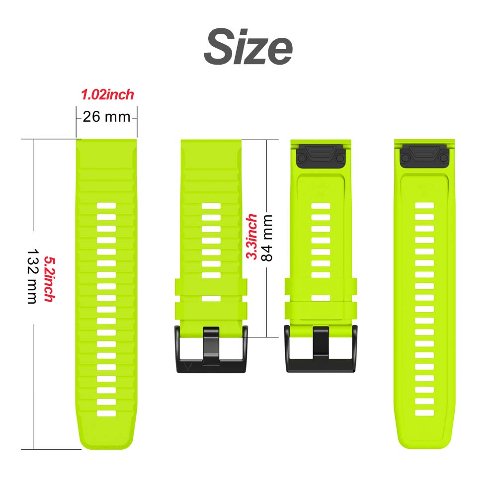 22mm 26mm Quick Fit Silicone Strap For Garmin Fenix 8/7/7X/6/6X Pro/5/5X Plus Replacement Watch Band For Garmin EPIX/Enduro 3