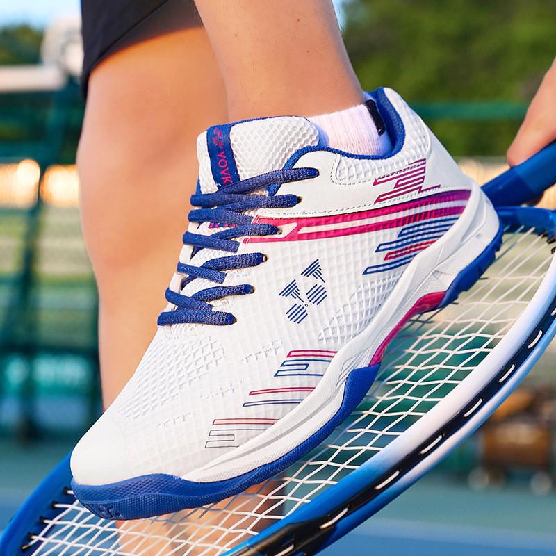 Professional Badminton Shoes Men Women Non-Slip Rubber Sole Breathable Mesh Upper Carbon Plate Support Rotating Hook