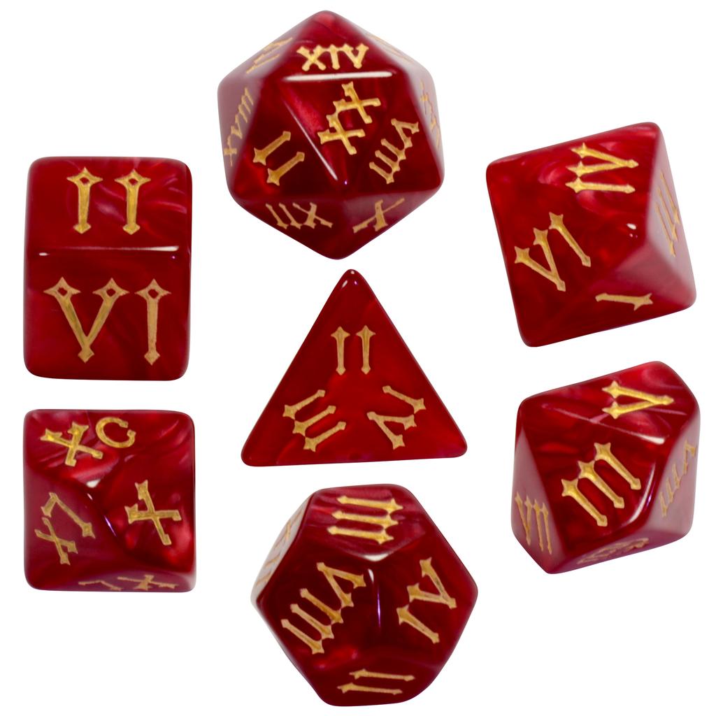 DND Dice Set 7pcs Marble Effect Polyhedral Dice with Roman Digital D4-D20 for Tabletop Game DND TRPG