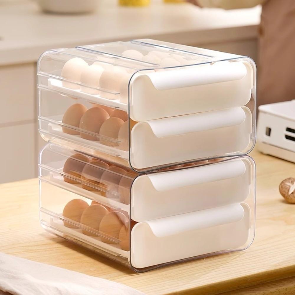 Transparent Egg Storage Box Plastic Kitchen Organizer Rack Sealed Kitchen Egg Box  Kitchen Storage