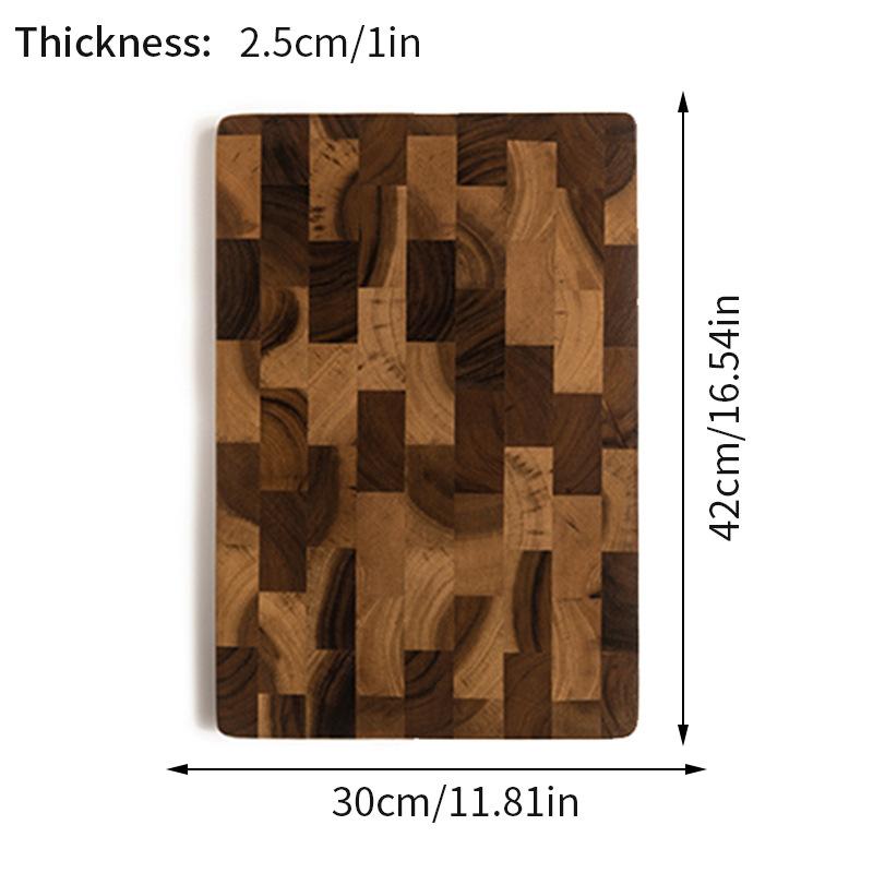 Double-sided Cutting Board Solid Wood with Acacia Wood Checkerboard Pattern for Home Use, Mold-Resistant Crack-Proof Fruit Cutti