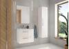 Wall-hung bathroom column, white gloss, 125x33cm, soft-close Pinia