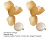 1 Pair Irregular Petals Earrings for Women, Large Statement Dangle Earrings with Faux Pearl, Gold Plated Prom Wedding Jewelry Gift