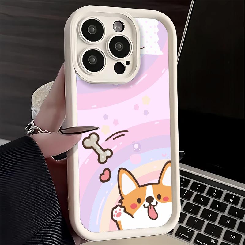 Phone Case for iPhone 17 Air 16E 15 16 Pro Max Corgi Dog Cute Cover 14 Plus 13 12 Mini Soft Shell Silicone Fundas
