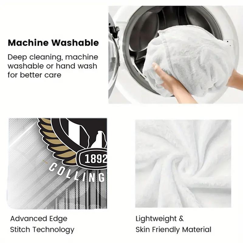 Collingwood FC 2D Flat Pattern Flannel Blanket High quality All Seasons Warmth and Comfort Perfect for Christmas Gifts.DMT0925301