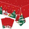 Plastic Christmas Tablecloth Disposable Bronzing Disposable Tablecloths Snowflake Pattern Snowman Design Table Cover
