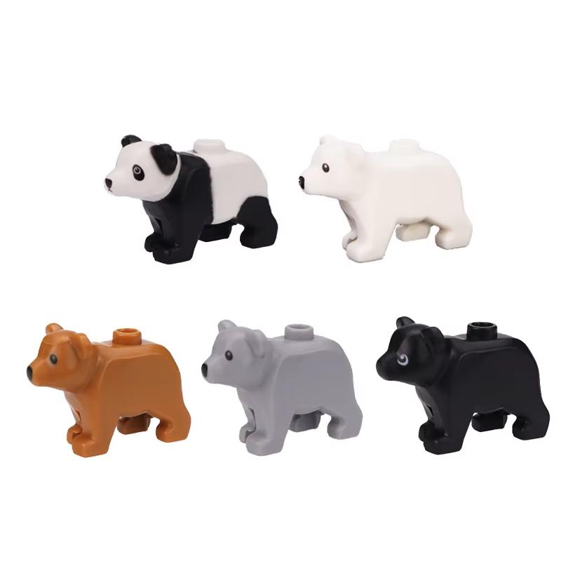 MOC Tier Szene Bausteine Katzen Hunde Schafe Schweine Hühner Adler Papageien Delfin Zoo Rahmen Zubehör DIY Spielzeug Steine T14