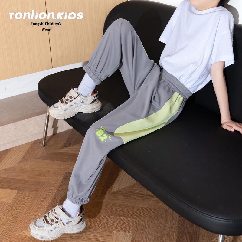 TangShi Boys Summer Casual Jogger Pants 160 светло-серый