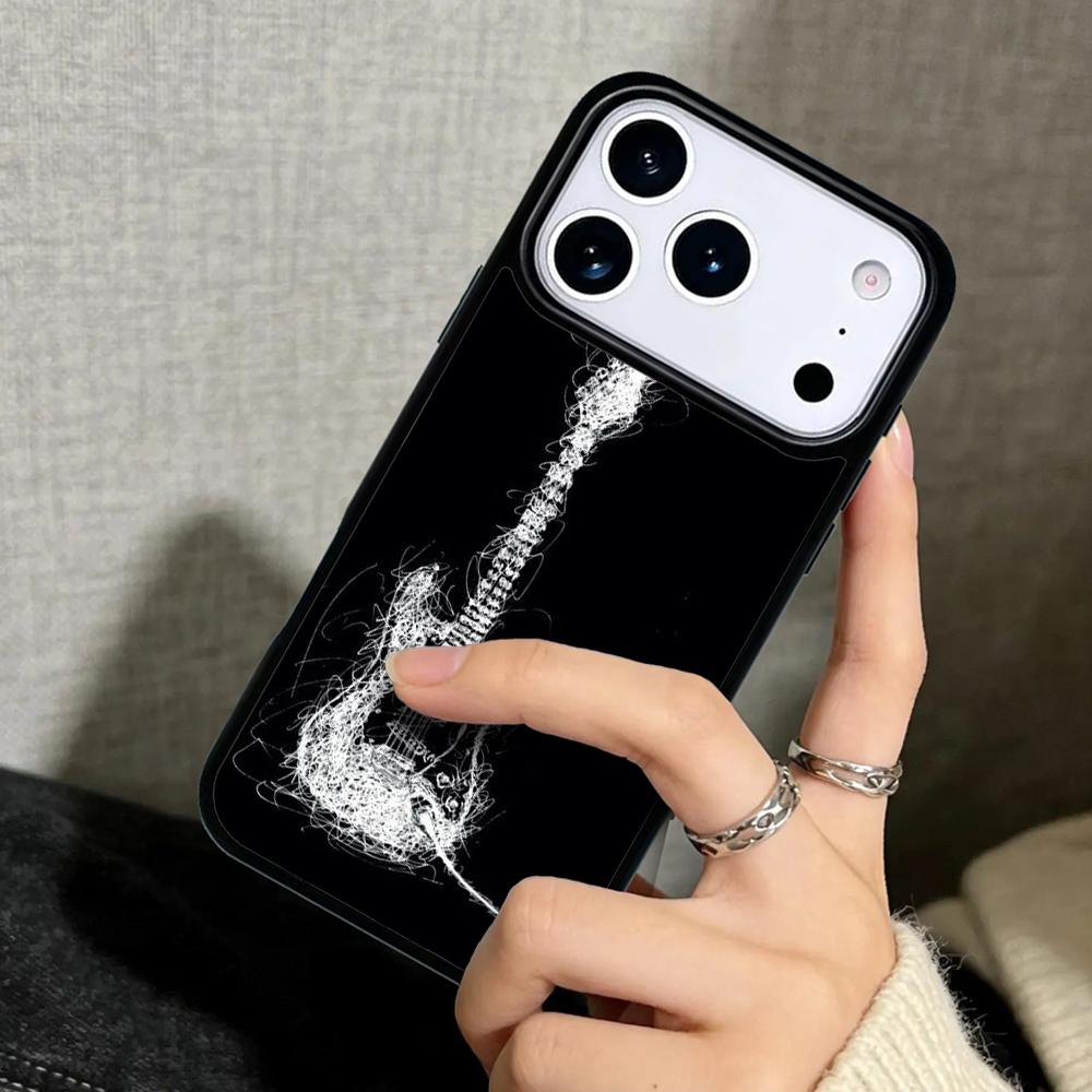 Hülle Case für iPhone 17 Air 16 Pro Max 15 Plus 11 13 Mini 14 12 Rückseite Handyhülle Musik Gitarre