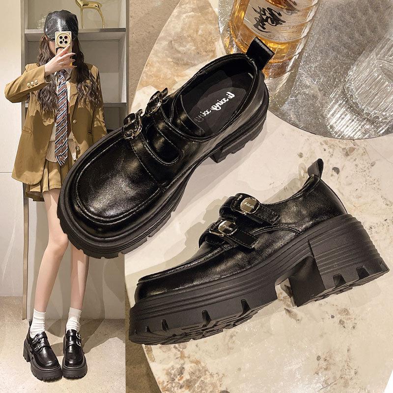 British style loafers women's 2025 spring and autumn new thick heel platform retro fashion small Mary Jane small leather shoes