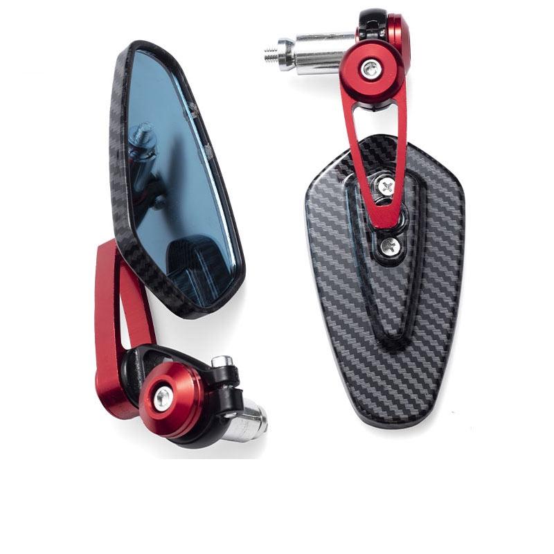

зеркало заднего вида для мотоцикла, углеродное волокно, зеркало на руль, модифицированное перевернутое заднее зеркало, аксессуары для мотоцикла красный