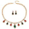 Vintage Colored Necklace Earring Set