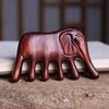 Rhinoceros Horn Rosewood Massage Comb with Round Head & Five Teeth