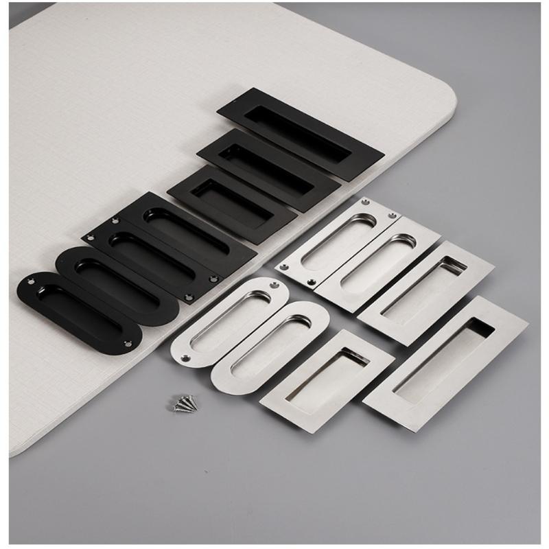 Poignée cachée en acier inoxydable Poignée de porte coulissante intégrée Poignée de tiroir de porte coulissante intégrée Poignée Noir Or Bronze