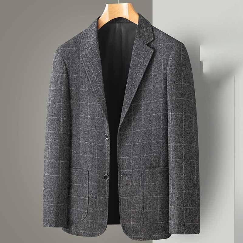 Men's Blazer Coat Fashion Middle-aged Business Casual Professional Wear Casual Loose British Style Sub-trend Four Seasons Suit