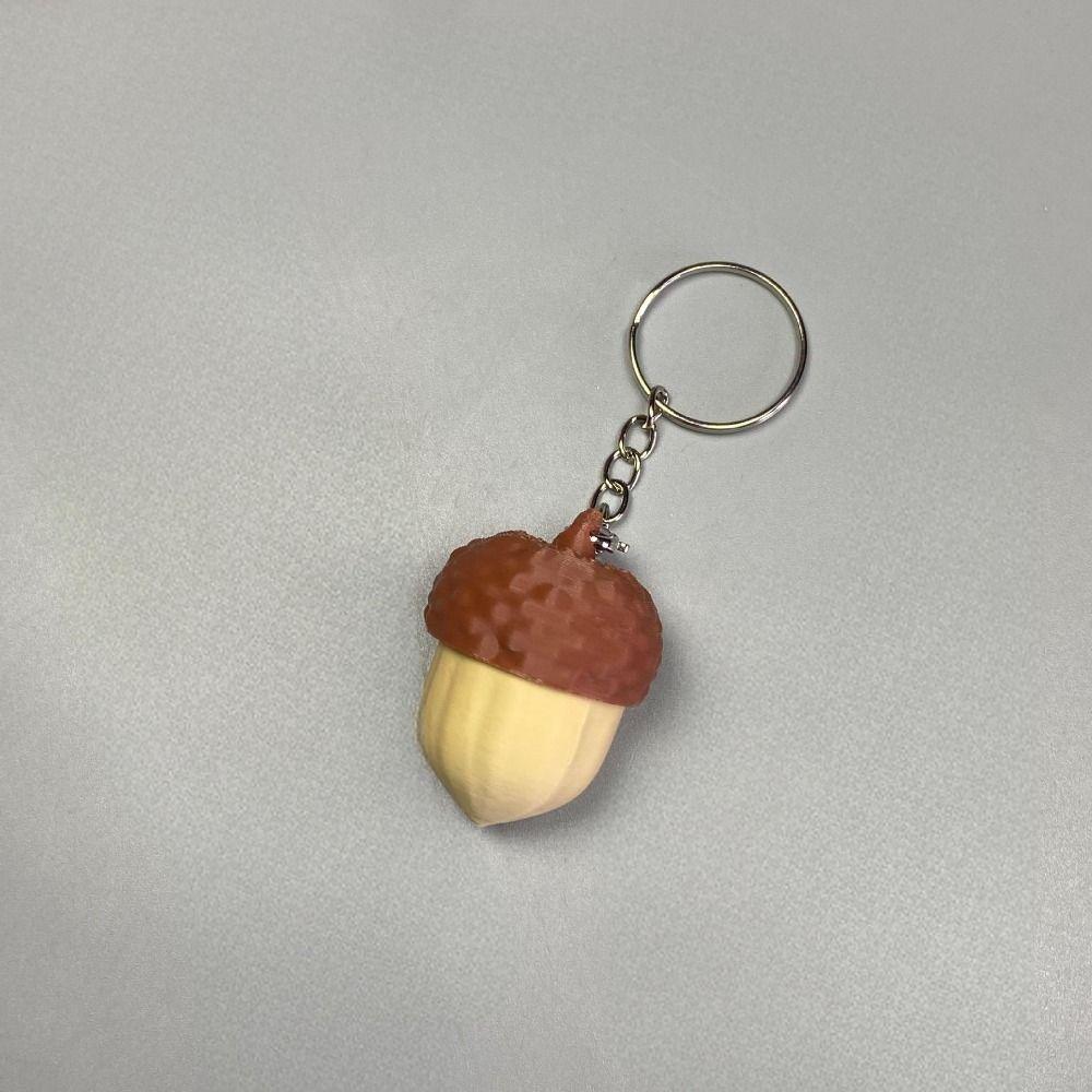 Portable Anxiety Relief Acorn Pop Fidget 3D Printing Smooth Surface Clicker Keychain Durable Silent Stress Relief Gift