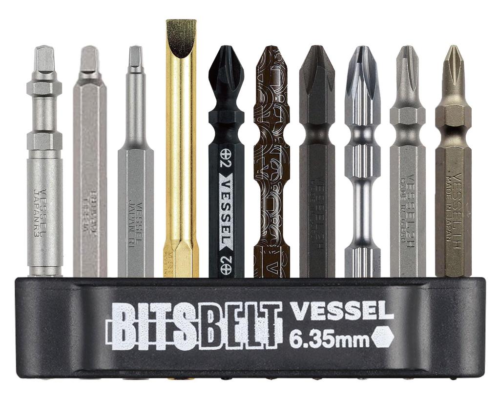 VESSEL Bit Assortment Set Bits Bit (10 + Belt) ASST10P-01