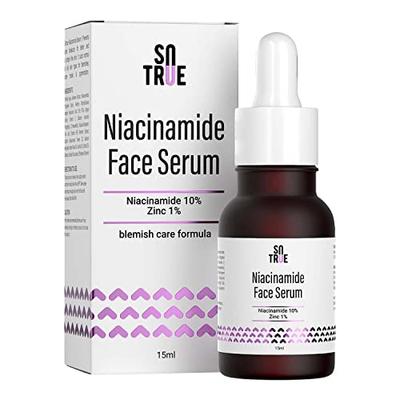 Sotrue 10% Niacinamide Yüz Serumu Çinko ile, 15ml | Akne ve Sivilcelerden Arınmış Ciltler İçin | Temiz ve Daha Parlak Cilt
