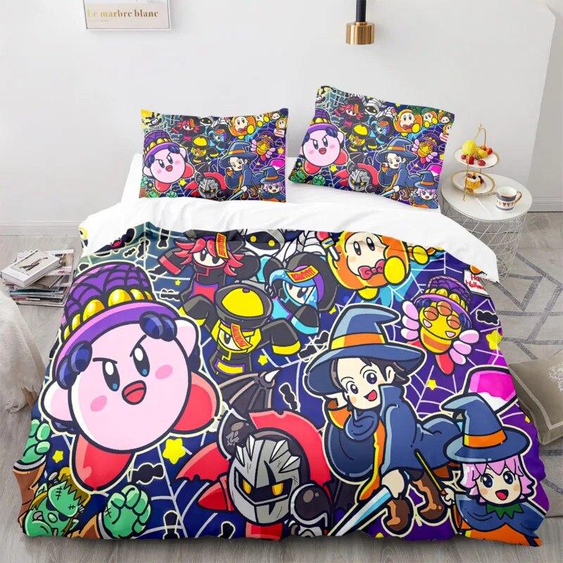 

Набір постільної білизни Kirbys з мультфільмом 3D-принт Kawaii Waddle Dee Elfilin Ковдра Підодіяльник Наволочка Дитяча кімната Постільний комплект Односпальне ліжко Twin King EU Single(135x200cm)