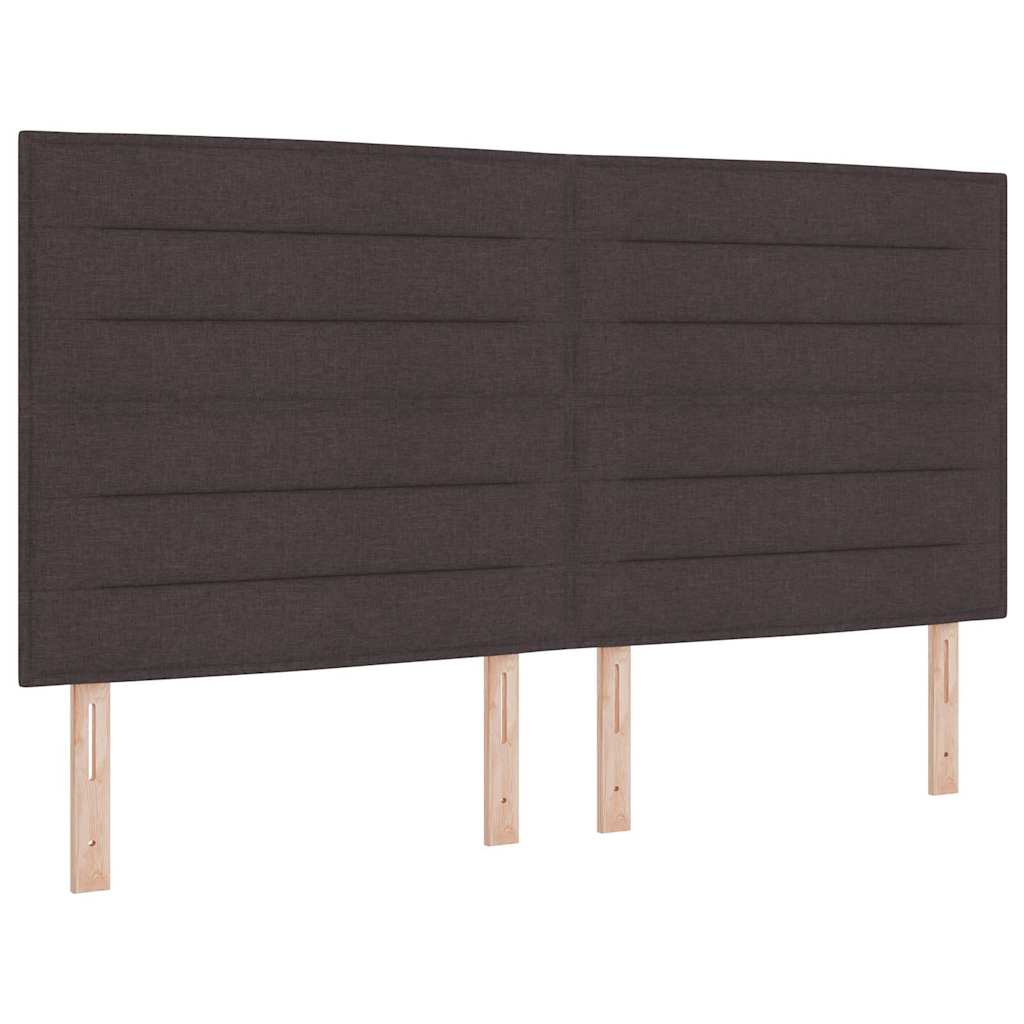 Bed Frame with Headboard Dark Brown 180 x 200 cm Fabric