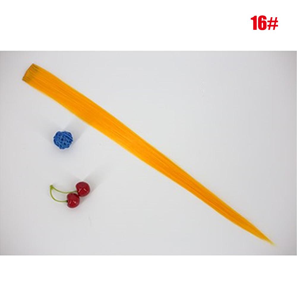 

Strips Strand Rainbow Color Ombre Clip In Synthetic Hair Hair Clip Long Straight Hair Hairpieces 16