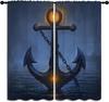 Nautical Themed Blackout Curtains for Boys Girl Bedroom Decor,Vintage Map Sailboat Compass Thermal Insulated Rod Pocket Drapes
